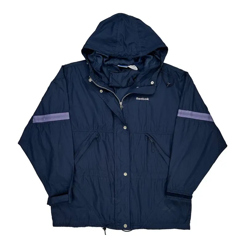 Reebok Windbreaker - Large Navy Nylon