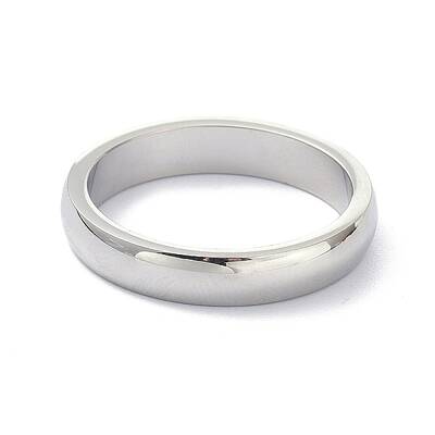 Non-Tarnish 4mm Polished Plain Dome Finger Ring for Girl Women