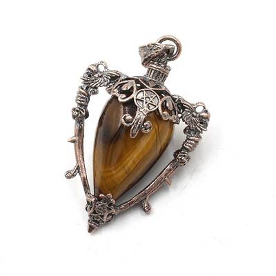 Natural Tiger Eye Point Pendulum Pendants
