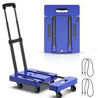 NW8Lbs Folding Hand Truck Dolly,Luggage cart with 6 Wheels, Utility Cart with Adjustable Handle,Collapsible Dolly for Moving ...