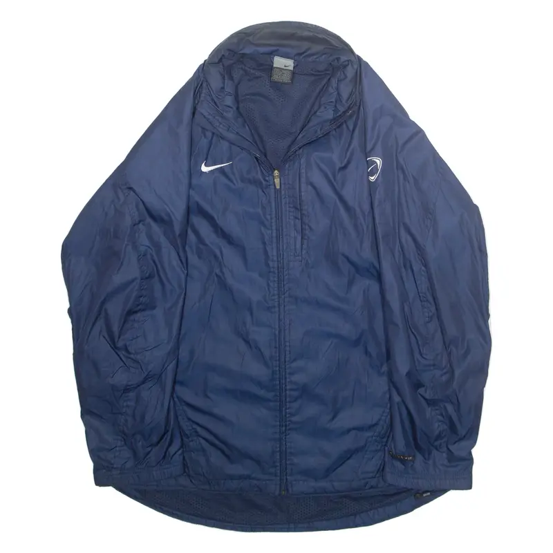 NIKE Mesh Lined Mens Track Jacket Blue Nylon L