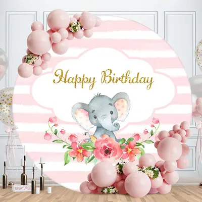 Aperturee Circle Sweet Cake House Girls Birthday Backdrop | Round Backdrop For Birthday Party | Circle Party Backdrop | Round...