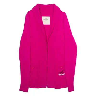 HOLLISTER Womens Cardigan Pink Roll Neck Tight Knit S