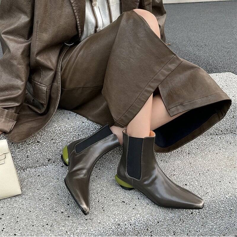 CHIKO Tirranna Pointy Toe Block Heels Ankle Boots