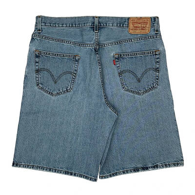550 Levis Baggy Denim Shorts - 36W 10L Light Wash Cotton