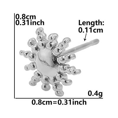 Sun Stainless Steel Stud Earrings for Women