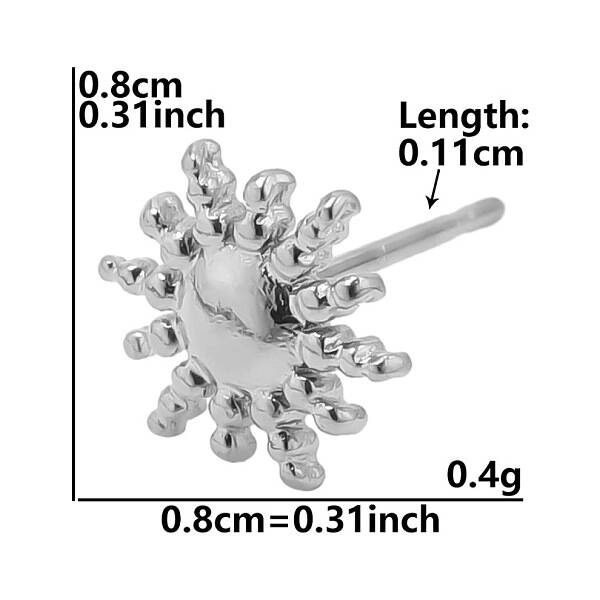 Sun Stainless Steel Stud Earrings for Women