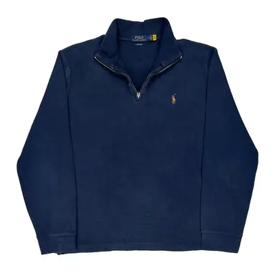 Polo By Ralph Lauren 1/4 Zip - Medium Navy Cotton