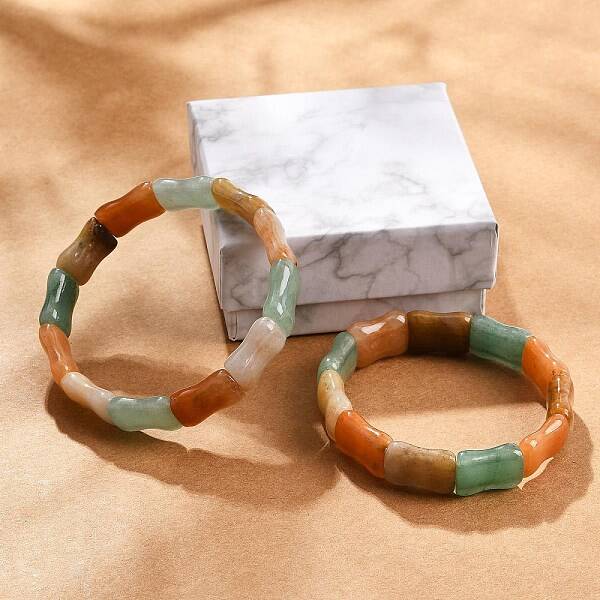 Natural Mixed Gemstone Beaded Stretch Bracelets for Women Men