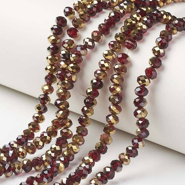 Electroplate Transparent Glass Beads Strands