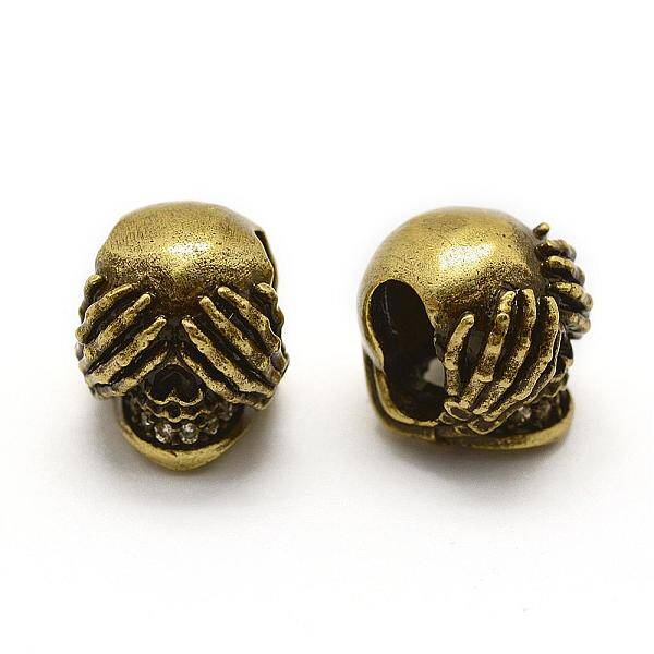 Brass Micro Pave Grade AAA Cubic Zirconia Beads
