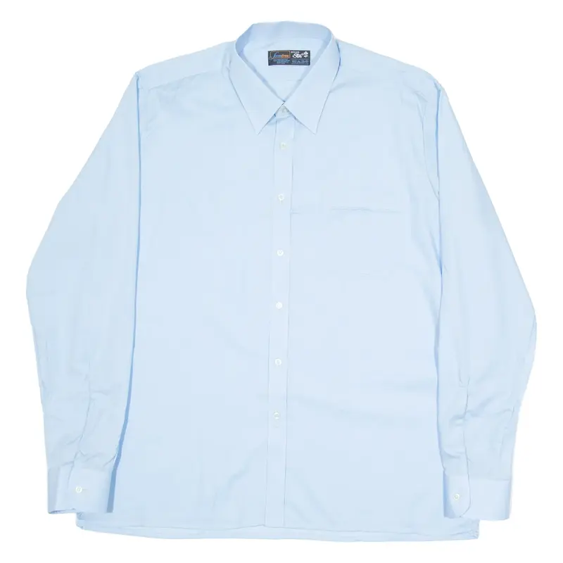 FORMTREU Mens Plain Shirt Blue Long Sleeve XL