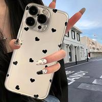 Heart Pattern Clear Phone Case, Anti-drop Cellphone Protective Case, Total Protective Shockproof Mobile Phone Cover for iPhon...