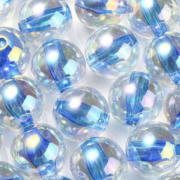 UV Plating Transparent Rainbow Iridescent Acrylic Beads