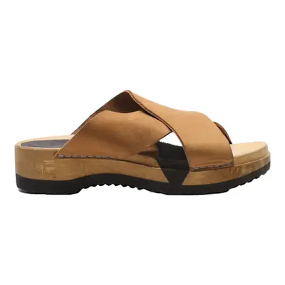 SANITA Slider Sandals Brown Suede Womens UK 4