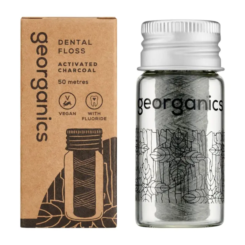 Georganics Activated charcoal dental floss 50 meters