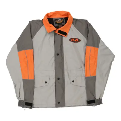 Harley Davidson Jacket - Large Grey Polyester