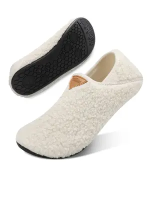 Men's Solid Color Plush Slippers, Casual Soft Comfortable Home Slippers, Portable, Soft and Foldable to Pack Warm Slippers fo...