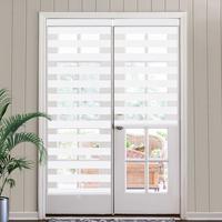 LUCKUP Cordless Zebra Blinds for Window, French Door Blinds Free-Stop Roller Window Shades with Valance 18\