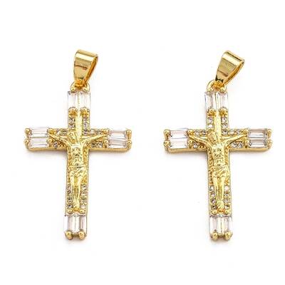 Brass Micro Pave Clear Cubic Zirconia Pendants
