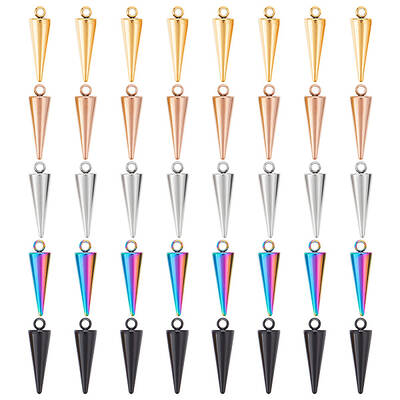 40Pcs 5 Colors 201 Stainless Steel Pendants
