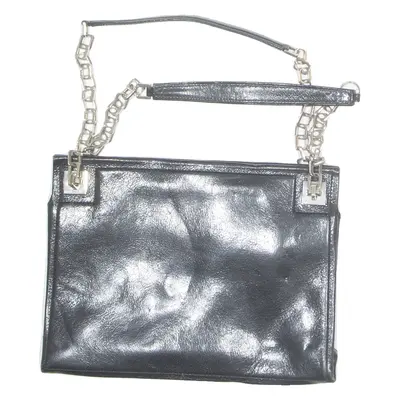 Womens Shoulder Bag Black Leather 90s