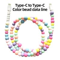 Beaded Charging Cords - Fit for all device USB-C to USB-C Cable with 60W Fast Charge  Durable Braided Cord for MacBook Pro, T...