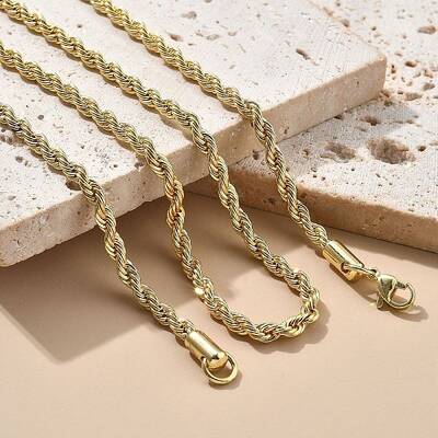 Brass Rope Chain Necklaces for Men Women