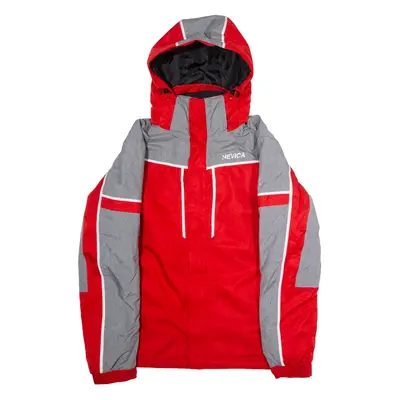 NEVICA Mens Ski Jacket Red Hooded Colourblock M