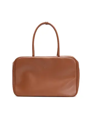 Smting Leather Hobo Handbag with Zipper