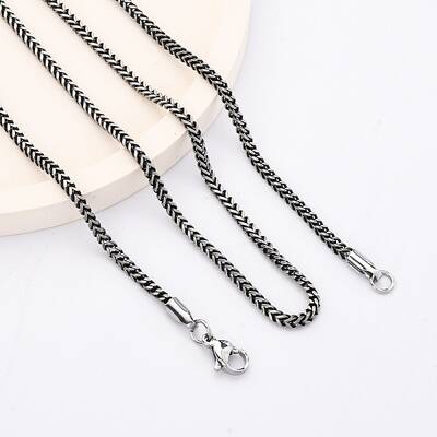2MM 304 Stainless Steel Wheat Chain Necklaces