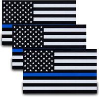 3pcs Reflective US Flag Stickers, Thin Blue Line American Flag Decal Car Laptop Bumer Sticker 5\