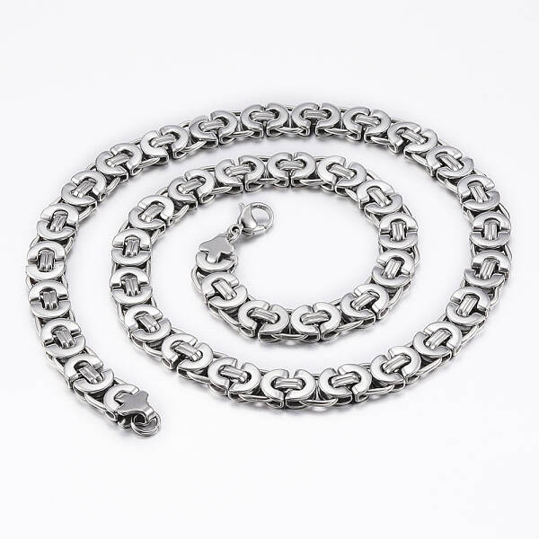 Non-Tarnish 304 Stainless Steel Byzantine Chain Necklaces