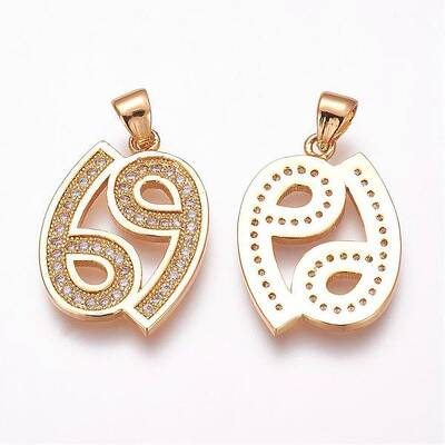 Brass Micro Pave Cubic Zirconia Pendants
