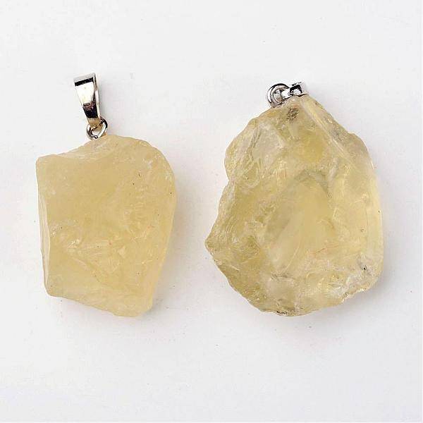 Natural Lemon Quartz Pendants
