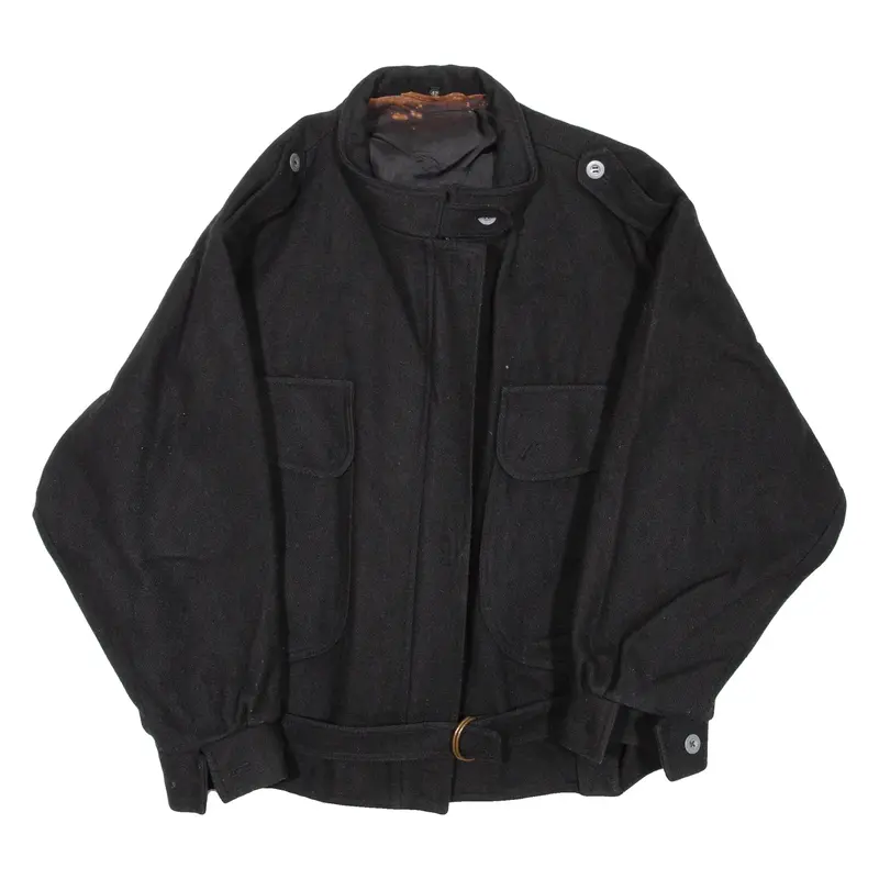 Womens Overcoat Coat Black Wool XL