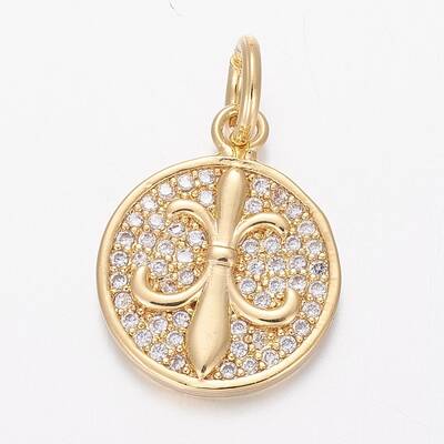 Brass Micro Pave Cubic Zirconia Pendants