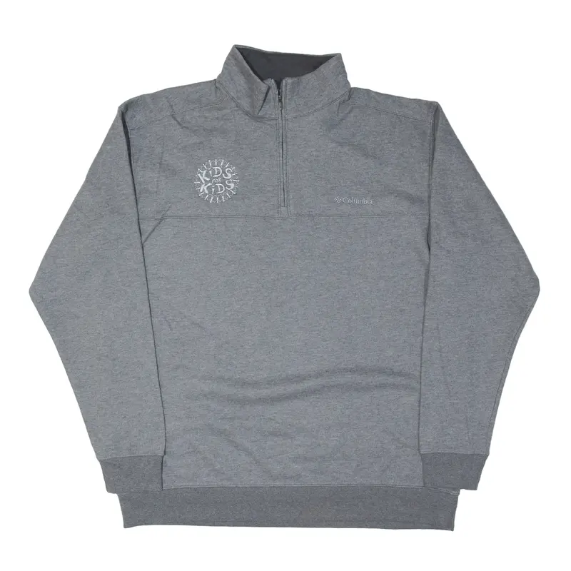 COLUMBIA Kids For Kids Sweatshirt Grey 1/4 Zip Mens XL