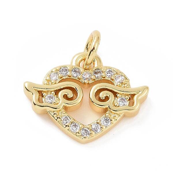 Brass Micro Pave Cubic Zirconia Charms
