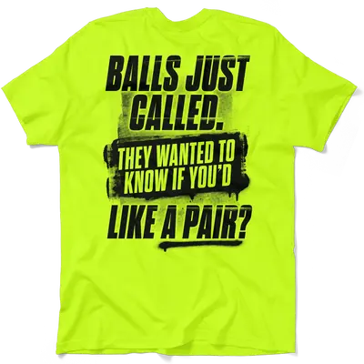 Balls - Safety Yellow T-Shirt