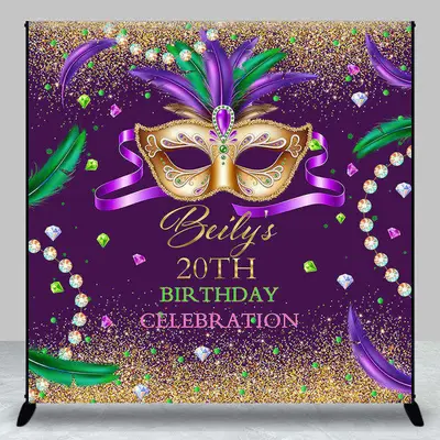 Shining Jewelries Mask Custom 20th Birthday Backdrop - Aperturee