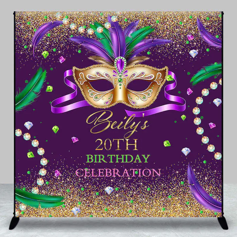 Shining Jewelries Mask Custom 20th Birthday Backdrop - Aperturee