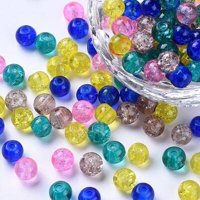 Baking Painted Crackle Glass Beads