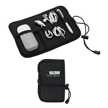 100 Custom Somalia Neoprene Roll-Up Tech Organizer - Mesh Pocket