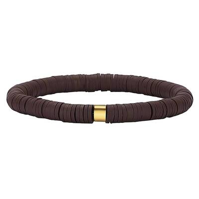 Polymer Clay Heishi Surfer Stretch Bracelet with 304 Stainless Steel Beaded