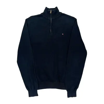 Tommy Hilfiger 1/4 Zip - Large Navy Cotton Blend
