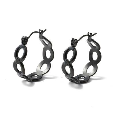 304 Stainless Steel Oval Link Chunky Hoop Earrings for Women