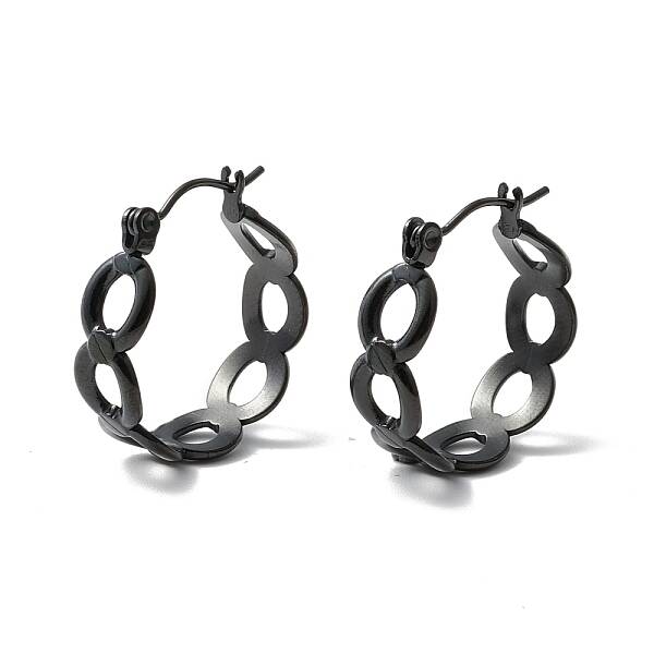 304 Stainless Steel Oval Link Chunky Hoop Earrings for Women