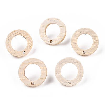 Ash Wood Stud Earring Findings