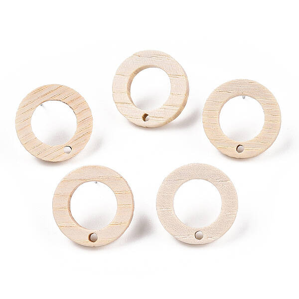 Ash Wood Stud Earring Findings